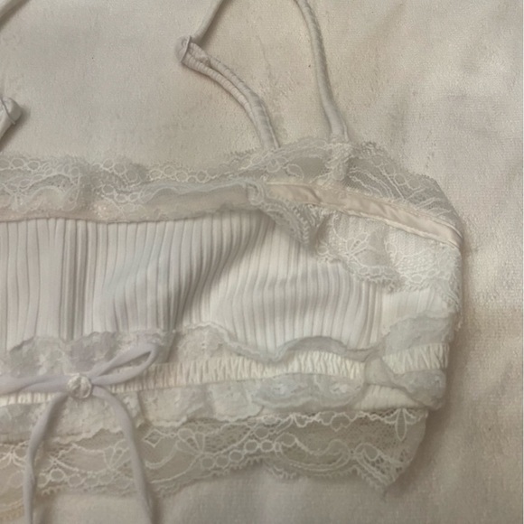 New! For Love & Lemons Dahlia White Sleep Bralette Top 3815 - Picture 4 of 8